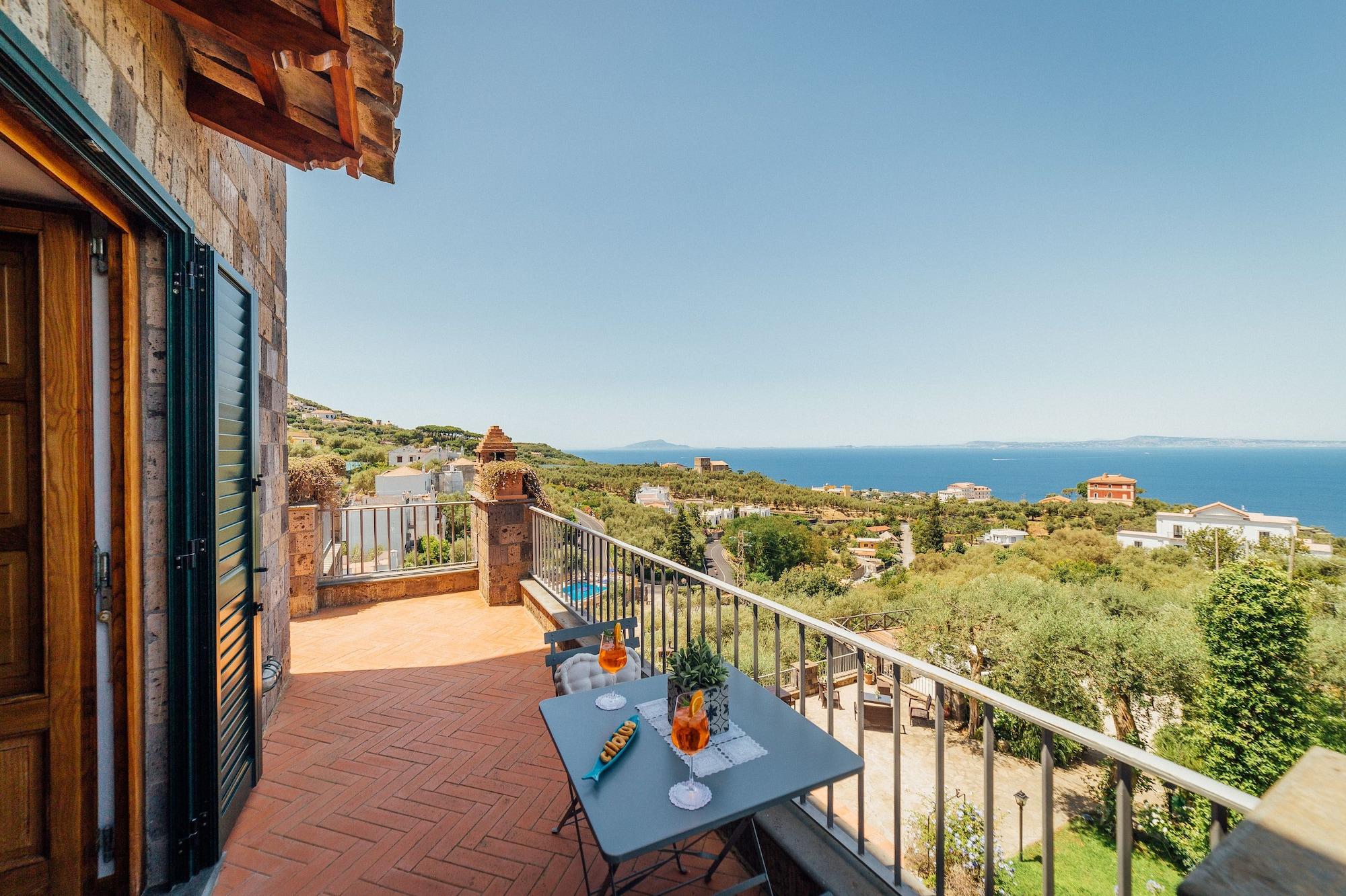 Villa Carolina Sorrento Private Heated Pool And Sea View Dış mekan fotoğraf